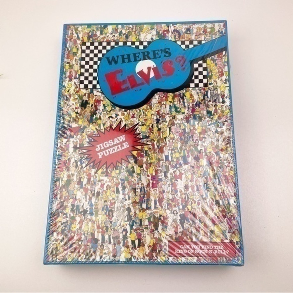 Vintage 1993 Where’s Elvis Jigsaw Puzzle Sealed Buffalo Games John Holliday